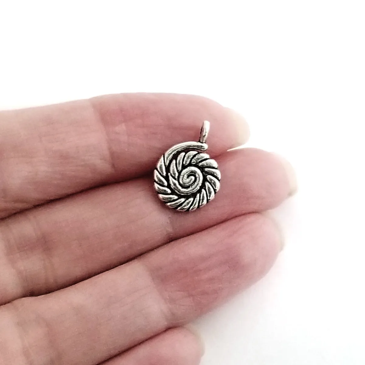 Twisted Rope Charms, Boat Line Pendants, Antique Silver, Double Sided, 12x16mm,  Lot Size 30, #1012