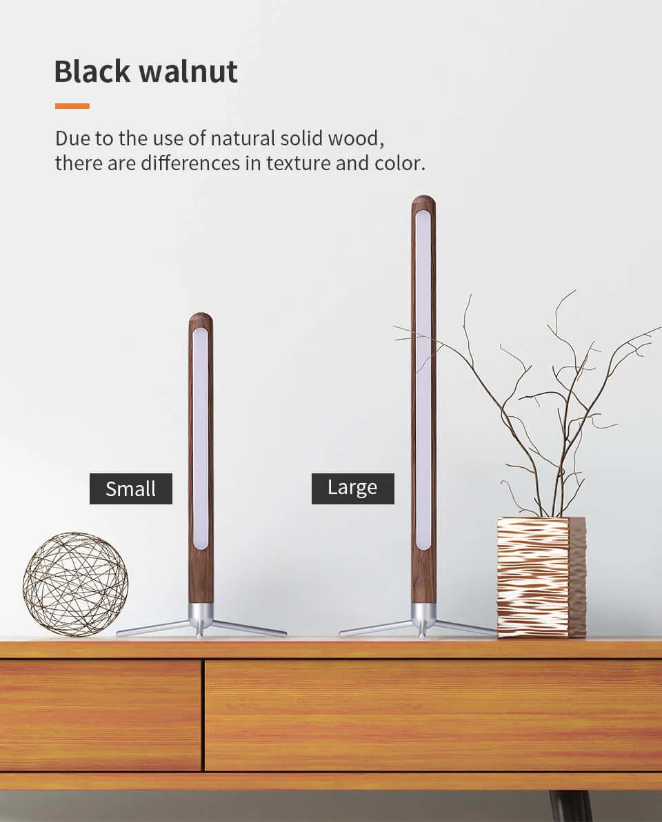 Vertical Wood Eye-Protection Desk Lamp