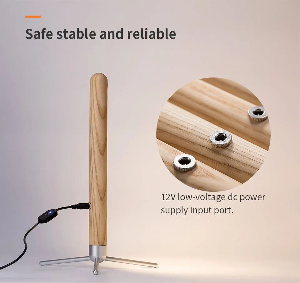 Vertical Wood Eye-Protection Desk Lamp