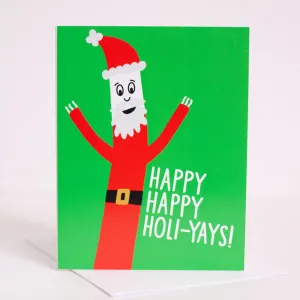 wacky waving inflatable tube man Christmas card, wacky wavers Santa card, inflatable tube Santa Christmas card