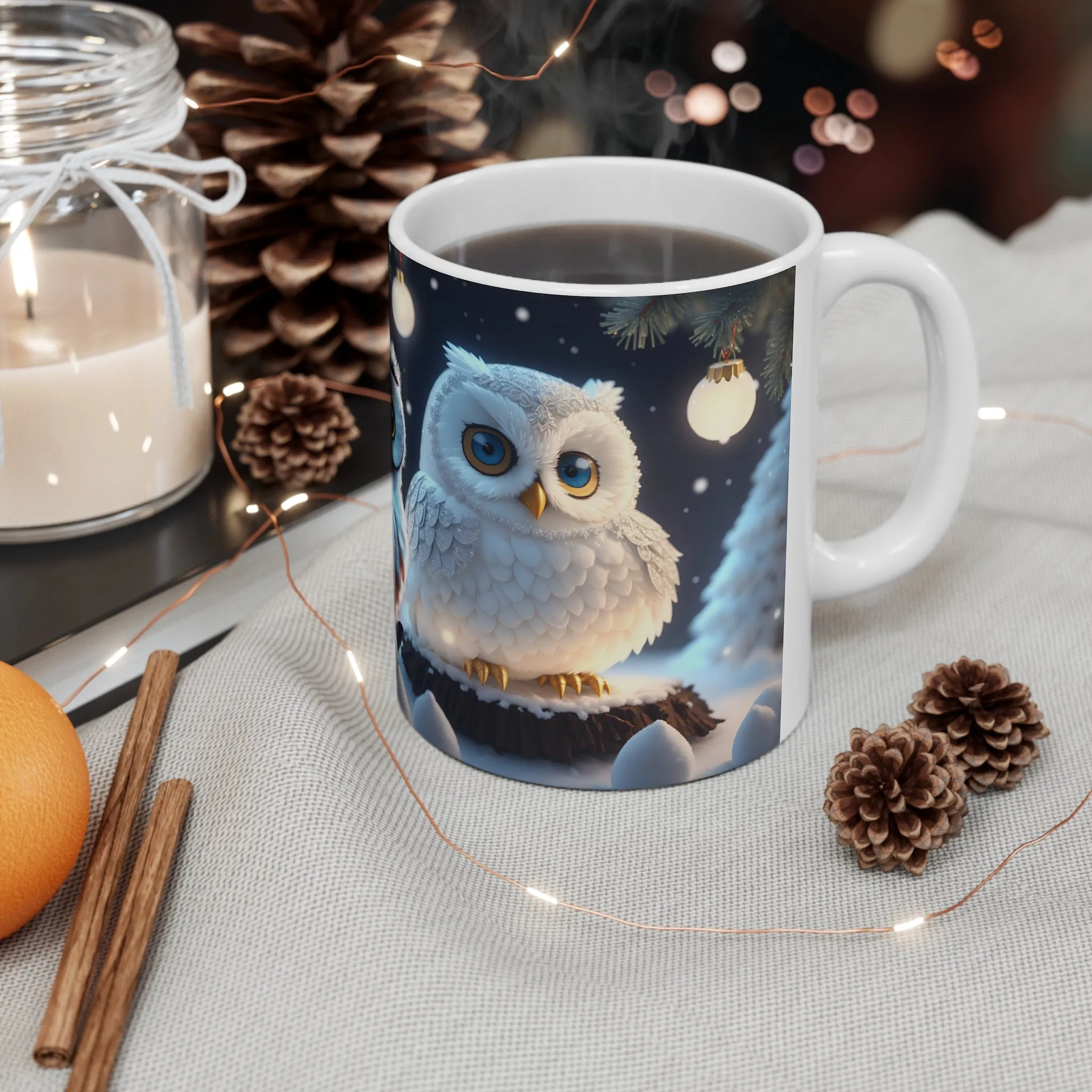 WHITE OWLS and BABY Owl Mug - Owls Lovers Mug - Mugscity - Free Shipping