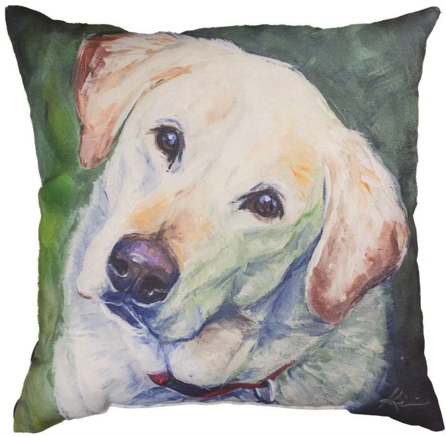 Yellow Lab Indoor-Outdoor Pillow by Lindsay Kivi©