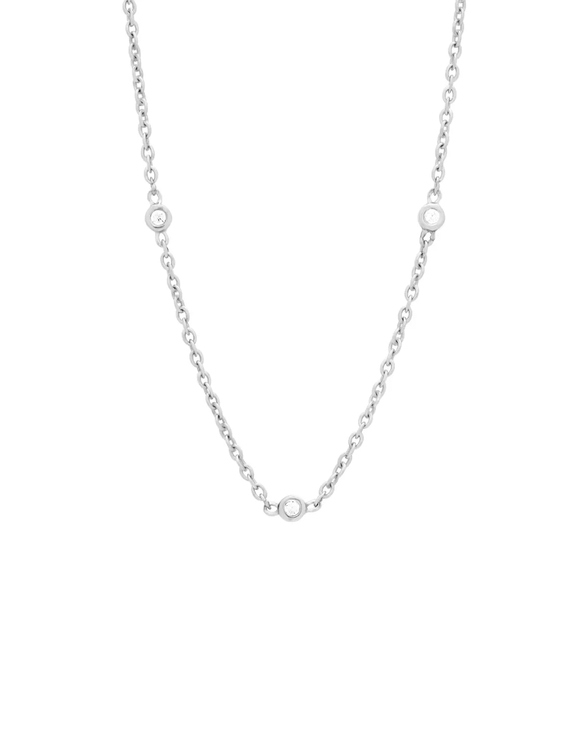 Yuki White Gold Trio Diamond Necklace