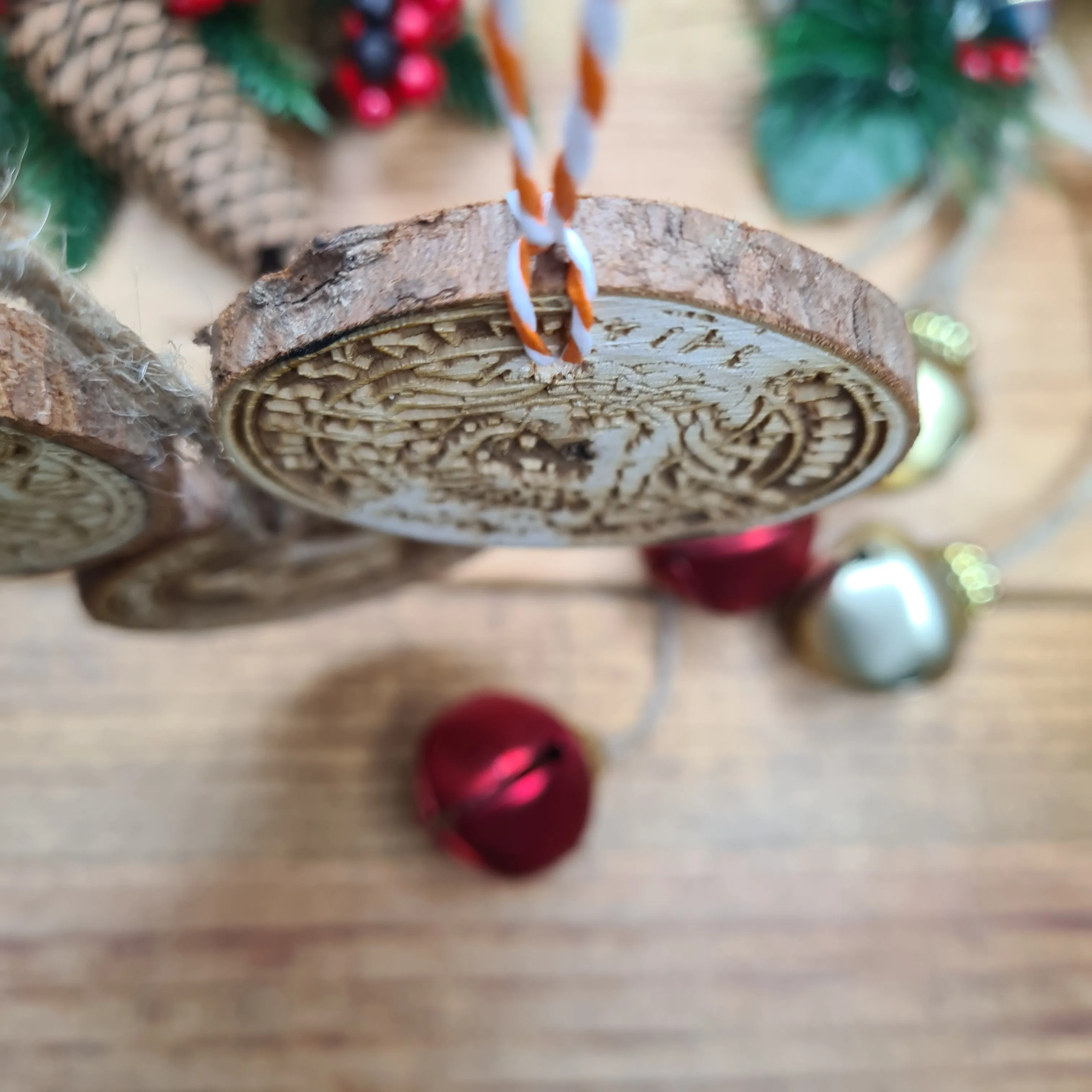 Yule Tree Log Slice Decoration (Set of 5)